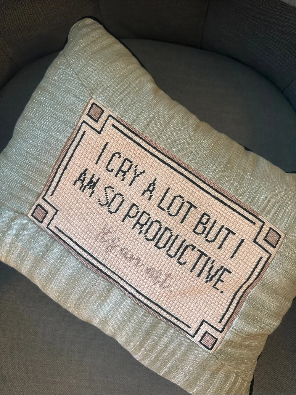 Handcrafted Taylor Swift Needlepoint Pillow